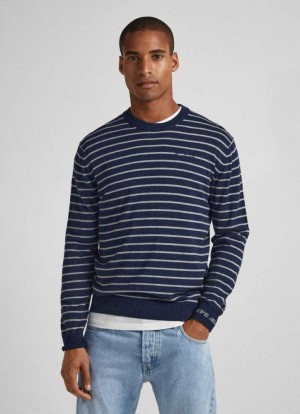 Pepe Jeans Cashmere Crew Neck Jumper Jumpers Herr Blå | 371906RPT