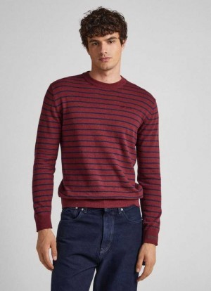Pepe Jeans Cashmere Crew Neck Jumper Jumpers Herr Vinröda Röda | 271380PUQ