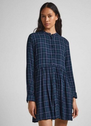 Pepe Jeans Checked Babydoll Klänning Klänning Dam Olika Färger | 795831CAM