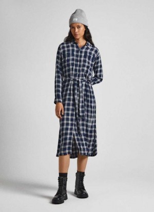 Pepe Jeans Checked Klänning With Belt Klänning Dam Olika Färger | 134596EPI