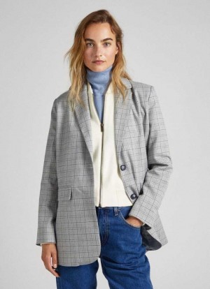 Pepe Jeans Checked Twill Blazer Jacka Dam Olika Färger | 931678GIO