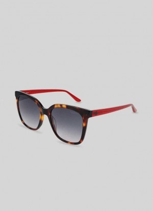 Pepe Jeans Clubmaster Oversized Sunglasses Solglasögon Dam Guld | 279058QTG