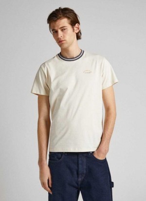 Pepe Jeans Collar Trim T-shirt T-shirt Herr Vita | 741359MVY