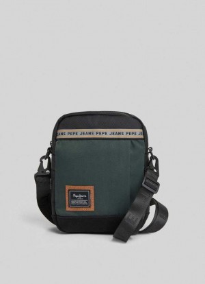 Pepe Jeans Combined Fabric Shoulder Bag Väskor & Ryggsäck Herr Gröna | 298637TZD