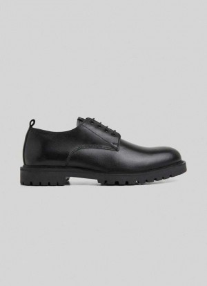 Pepe Jeans Cow Läder Derby Trainers Stövlar Herr Svarta | 293650BIF