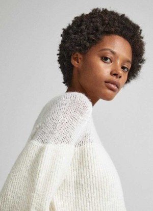 Pepe Jeans Crew Neck Knit Jumper Stickat Dam Vita | 908324OVE