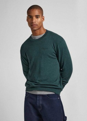 Pepe Jeans Crew Neck Knit Jumpers Herr Gröna | 314582MZX