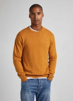Pepe Jeans Crew Neck Knit Jumpers Herr Gula | 143069ODU