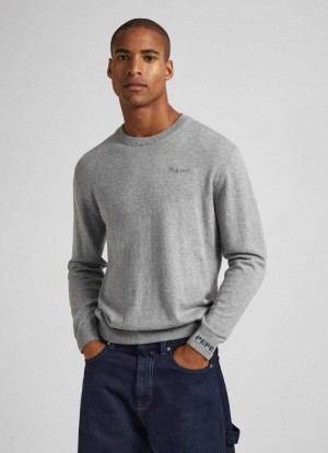 Pepe Jeans Crew Neck Knit Jumpers Herr Grå | 859736SNP