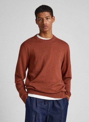 Pepe Jeans Crew Neck Knit Jumpers Herr Orange | 754308XMF