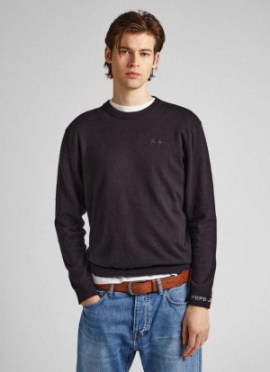 Pepe Jeans Crew Neck Knit Jumpers Herr Svarta | 901253HWA