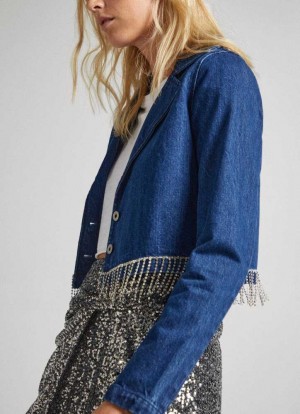 Pepe Jeans Cropped Denim Jacket Denim Dam Blå | 398146MEZ