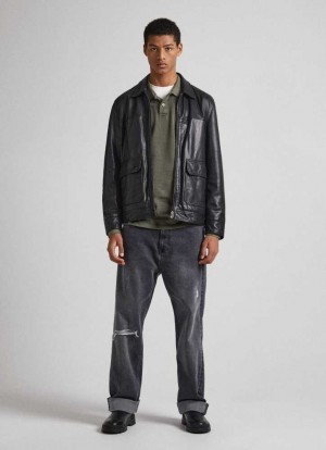 Pepe Jeans Dan Mono Loose Fit Drop-rise Jeans Trends Herr Blå | 740389XIH