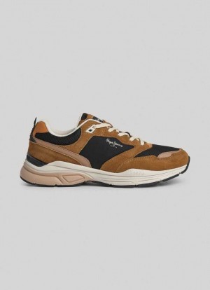 Pepe Jeans Dave Road Combined Trainers Träningsskor Herr Bruna | 570319PIN