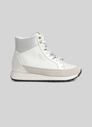 Pepe Jeans Dean Moll Combined Trainers Träningsskor Dam Vita | 534189MQV