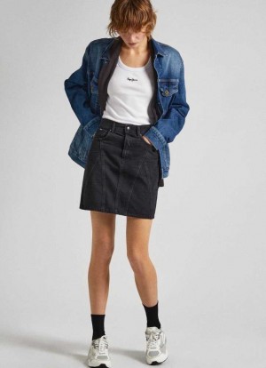Pepe Jeans Denim Mini Skirt Denim Dam Blå | 617035BWT