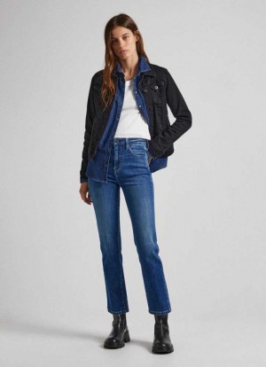 Pepe Jeans Dion 7/8 Slim Fit High-rise Jeans Denim Dam Blå | 407695UYS