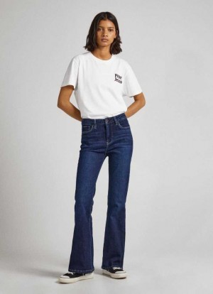 Pepe Jeans Dion Flare Fit High-rise Midja Jeans Utsvängda Jeans Dam Blå | 024371THR