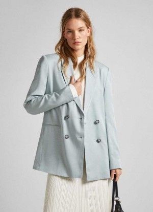 Pepe Jeans Double Breasted Blazer Jacka Dam Gröna | 132975LGK