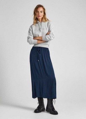 Pepe Jeans Elastic Midja Skirt Kjolar Dam Blå | 327058LOV