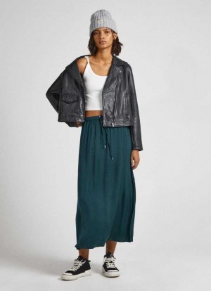 Pepe Jeans Elastic Midja Skirt Kjolar Dam Gröna | 826437PYL