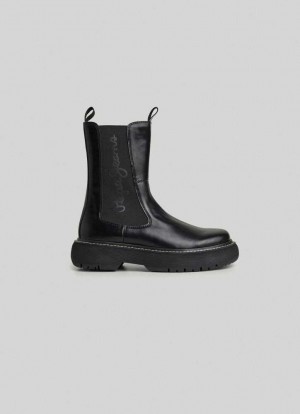 Pepe Jeans Elasticated Mid-calf Boots Stövlar Dam Svarta | 546820EYI