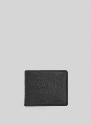 Pepe Jeans Embossed Logo Läder Wallet Väskor & Ryggsäck Herr Svarta | 859402QMK