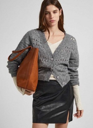Pepe Jeans Embossed Logo Tote Bag Väskor & Ryggsäck Dam Bruna | 019435ZHM