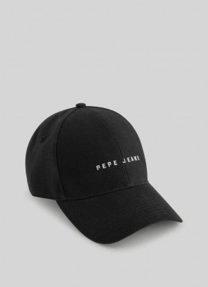 Pepe Jeans Embroidered Logo Baseball Cap Kepsar Herr Svarta | 758364WXF