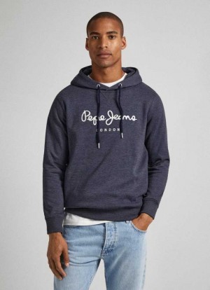 Pepe Jeans Embroidered Logo Sweatshirt Tröjor Herr Blå | 204598VNK