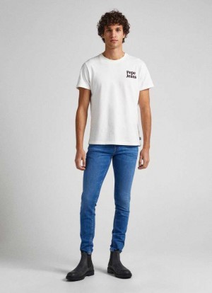 Pepe Jeans Finsbury Mager Fit Low-rise Jeans Skinny Jeans Herr Blå | 573869NCS