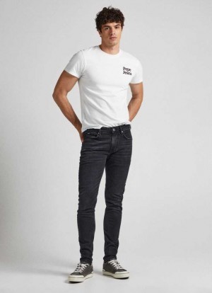 Pepe Jeans Finsbury Mager Fit Low-rise Jeans Skinny Jeans Herr Blå | 071869THQ