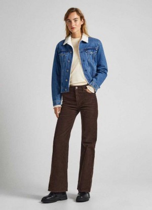 Pepe Jeans Flared Corduroy Trousers Långbyxor Dam Bruna | 521968FNB