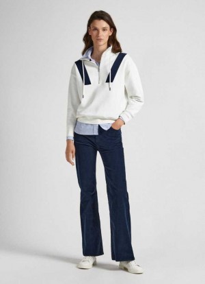 Pepe Jeans Flared Corduroy Trousers Långbyxor Dam Blå | 638179MSF