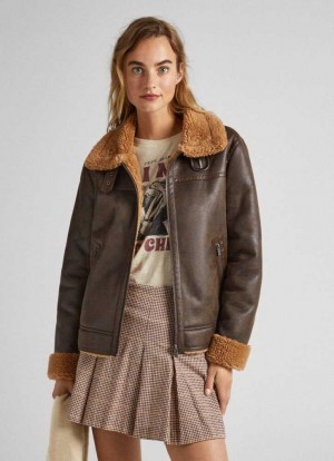 Pepe Jeans Fleece Fodrade Biker Jacket Jacka Dam Bruna | 518392RPU