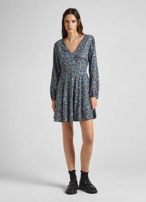 Pepe Jeans Floral Dobby Klänning Klänning Dam Olika Färger | 183405GLW
