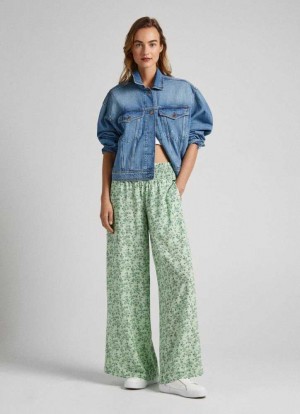 Pepe Jeans Floral Palazzo Trousers Långbyxor Dam Olika Färger | 906135YGW