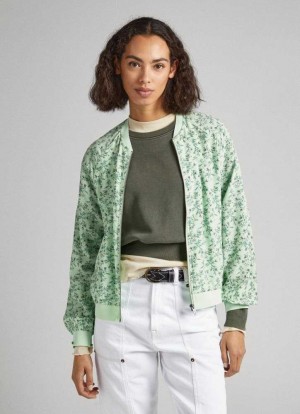 Pepe Jeans Floral Print Bomber Jacket Jacka Dam Olika Färger | 209143IYM