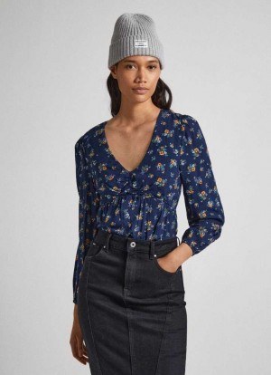 Pepe Jeans Floral Print Dobby Blouse Blus Dam Olika Färger | 592304EKQ