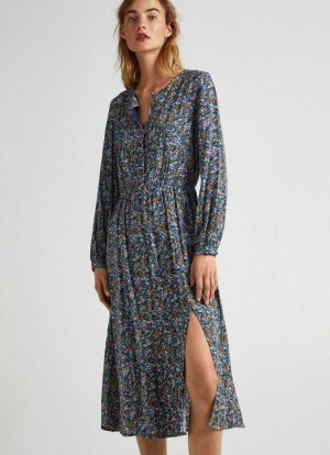 Pepe Jeans Floral Print Dobby Klänning Klänning Dam Olika Färger | 823196NXZ