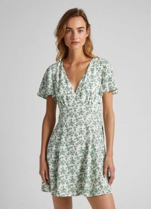 Pepe Jeans Floral Print Klänning Klänning Dam Olika Färger | 427613TEV