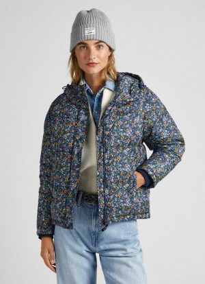Pepe Jeans Floral Print Puffer Jacket Jacka Dam Olika Färger | 843105JBW