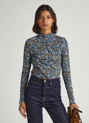 Pepe Jeans Floral Print T-shirt T-shirt Dam Olika Färger | 134927HEW