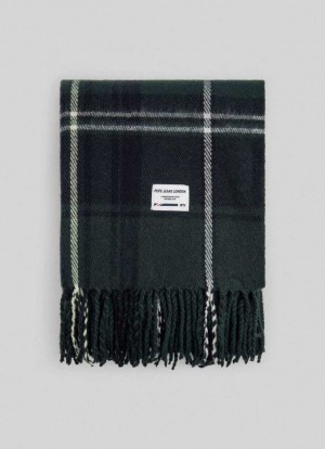 Pepe Jeans Fluid Fabric Check Scarf Halsduk Herr Gröna | 943510UJV