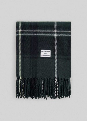 Pepe Jeans Fluid Fabric Check Scarf Halsduk Dam Gröna | 380419GTE