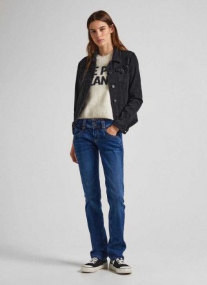 Pepe Jeans Gen Regular Fit Mid-rise Jeans Denim Dam Blå | 059687JGY