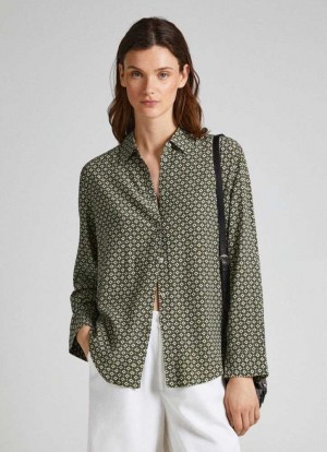 Pepe Jeans Geometric Print Shirt Skjorta Dam Olika Färger | 756923VNI