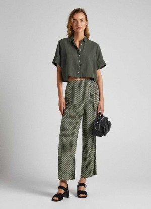 Pepe Jeans Geometric Print Trousers Långbyxor Dam Olika Färger | 730465XIH