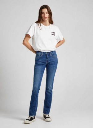 Pepe Jeans Grace Slim Fit High-rise Jeans Denim Dam Blå | 893745DAL