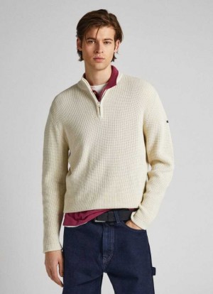 Pepe Jeans Half-zip Bomull Jumper Jumpers Herr Vita | 481052WXL